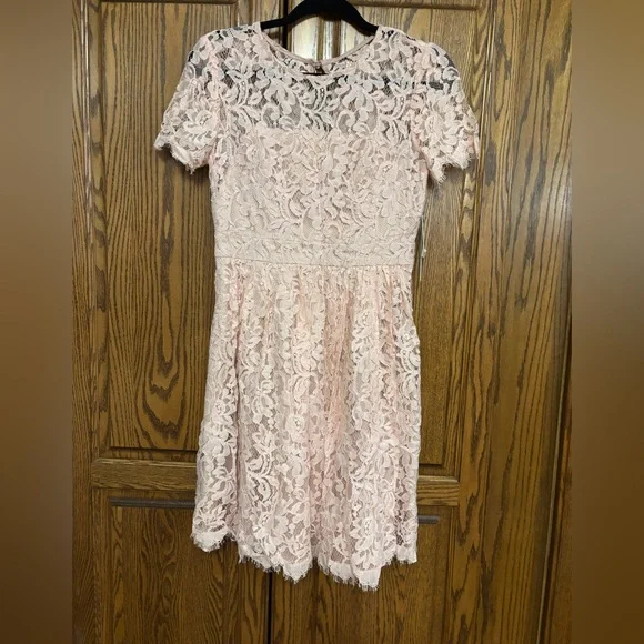 Eliza J | Dresses | New Size 4 Eliza J Pink Lace Aline Dress For Weddings  Or Special Occasions | Poshmark